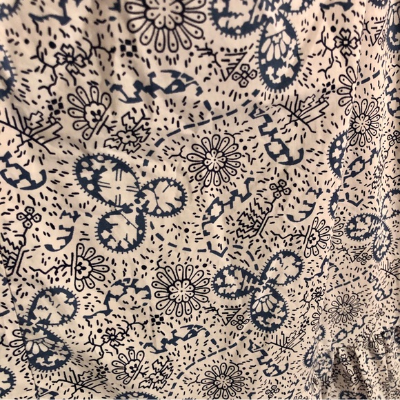 Rebecca Taylor Blue and White Cactus Fleur Tie Strap Mini Sun Dress - Picture 6 of 12